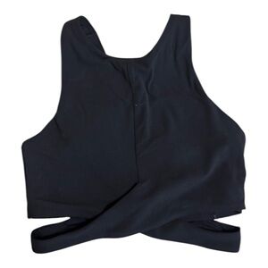 Athleta Conscious Cut Out Crop Top/Athletic Bra Black